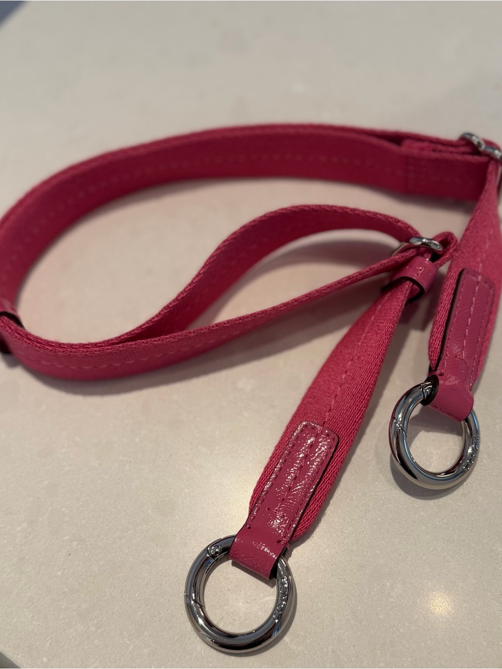 Coach Pink Strap with Silver Hardware